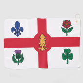 Golfhandtuch mit Flagge von Montreal, Kanada (Horizontal)