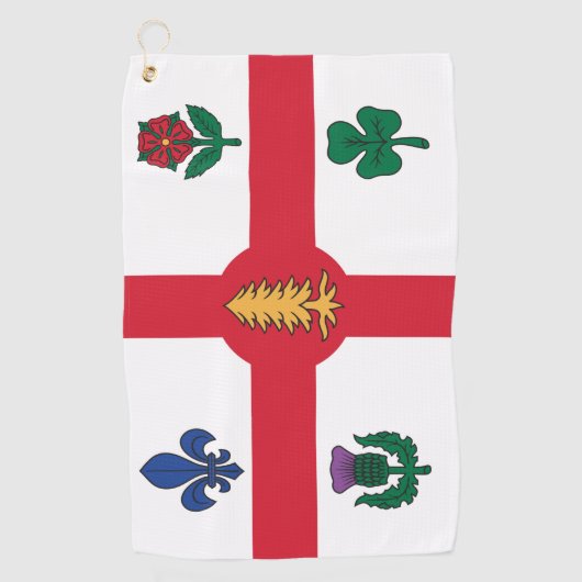 Golfhandtuch mit Flagge von Montreal, Kanada (Vorderseite)