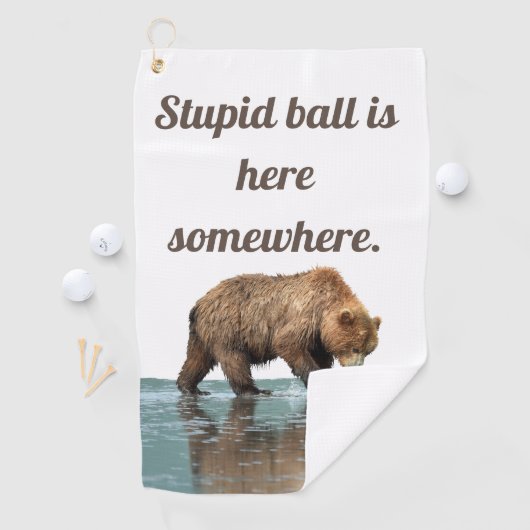 Golfhandtuch mit Grizzlybär (Insitu)