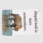 Golfhandtuch mit Grizzlybär (Horizontal)