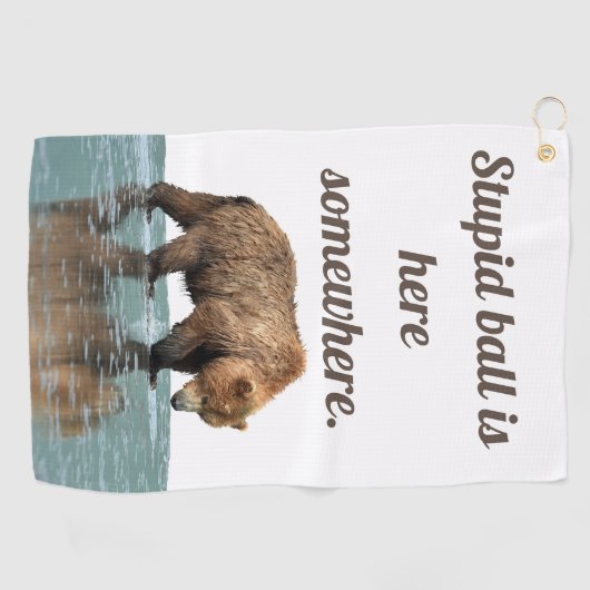 Golfhandtuch mit Grizzlybär (Horizontal)