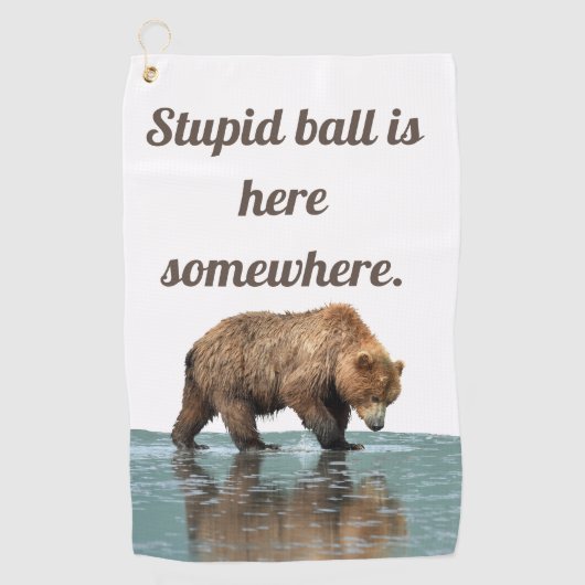 Golfhandtuch mit Grizzlybär (Vorderseite)