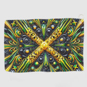 Golfhandtuch mit jamaikanischen Farben (Horizontal)