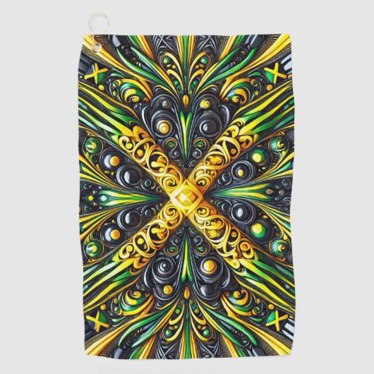 Golfhandtuch mit jamaikanischen Farben (Vorderseite)