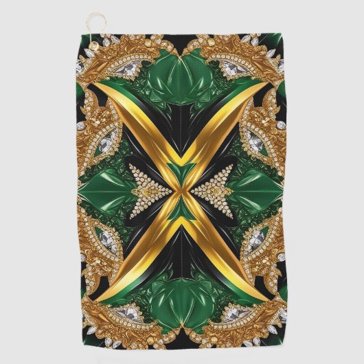 Golfhandtuch mit jamaikanischen Farben (Vorderseite)