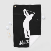 Golfhandtuch mit Monogramm "golfer Matthew" b&w (Insitu)