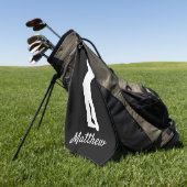 Golfhandtuch mit Monogramm "golfer Matthew" b&w (Gras)
