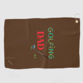 Golfhandtuch Mit Monogramm GOLFING VATER mit Club (Horizontal)