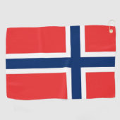 Golfhandtuch mit norwegischer Flagge (Horizontal)