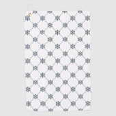 Golfhandtuch mit schwarzem Damaskmuster (Vorderseite)