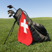 Golfhandtuch mit Schweizer Flagge (Gras)