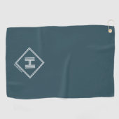 Golfhandtuch | modernes geometrisches Monogramm In (Horizontal)