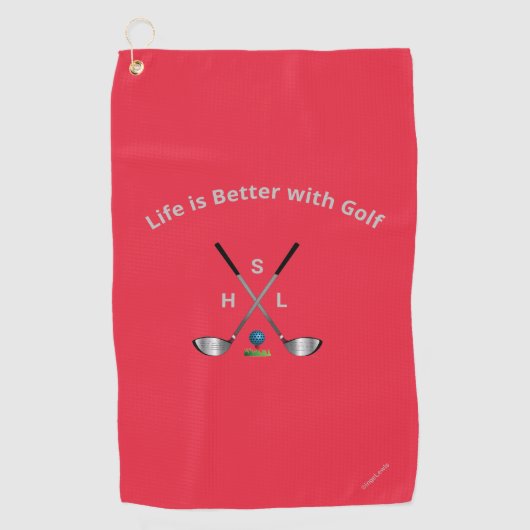 Golfhandtuch Personalisiert Monogram - Zitat nachl (Vorderseite)