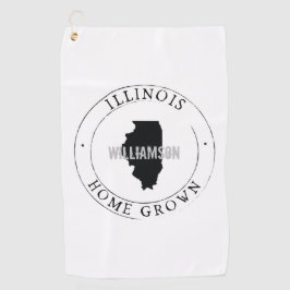 Golfhandtuch Staat Personalisiert Illinois