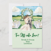 Golfhochzeit auf dem Golfplatz Einladung (Vorderseite)