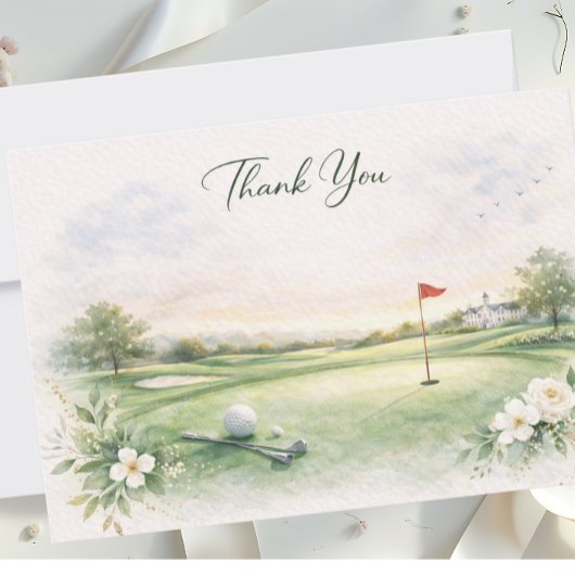 GOLFHOCHZEIT Danke Karte