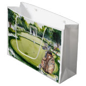 Golfhochzeit Große Geschenktüte (Vorderseite Schrägansicht)