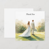 Golfhochzeit mit Braut und Bräutigam mit Text Dankeskarte (Vorne/Hinten)