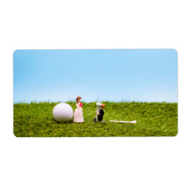 Golfhochzeit mit Braut- und Bräutigam-Rücksendeadr