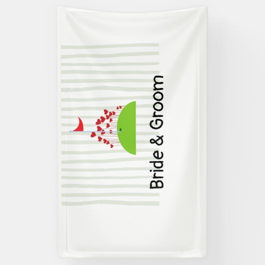 Golfhochzeit mit viel Liebe beim Golfer unter der Banner (Vertikal)