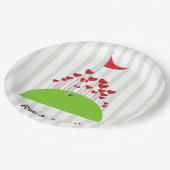 Golfhochzeit mit viel Liebe beim Golfer unter der  Pappteller (Schrägansicht)