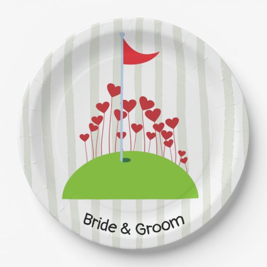 Golfhochzeit mit viel Liebe beim Golfer unter der Pappteller (Vorderseite)