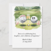 Golfhochzeit Wasserfarben Einladung (Vorderseite)