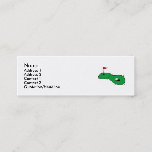 Golfinfo-Karte Mini Visitenkarte (Vorderseite)