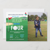 Golfing 4. Geburtstag Vier Golfplätze Foto Clubs Einladung (Vorderseite)