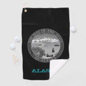 Golfing Alaska & Alaskan Wappen / Flagge Golfhandtuch (Insitu)