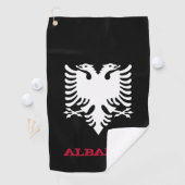 Golfing Albanien & Albanisches Wappen / Flagge Golfhandtuch (Insitu)