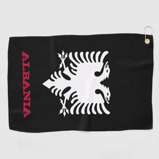 Golfing Albanien & Albanisches Wappen / Flagge Golfhandtuch (Horizontal)