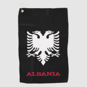 Golfing Albanien & Albanisches Wappen / Flagge Golfhandtuch (Vorderseite)