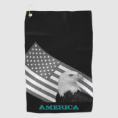 Golfing America & United Staaten, Adler / Fahne Golfhandtuch (Vorderseite)