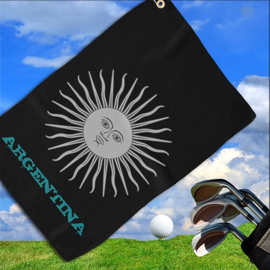 Golfing Argentina & Sol De Mayo Wappen /Flag Golfhandtuch