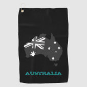 Golfing Australia & Australian Wappen / Flagge Golfhandtuch (Vorderseite)