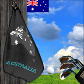 Golfing Australia & Australian Wappen / Flagge Golfhandtuch