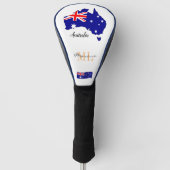 Golfing Australia, map, Australian Flag / Aussie Golf Headcover (Vorderseite)