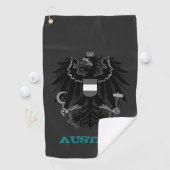 Golfing Austria & Austrian Wappen / Flagge Golfhandtuch (Insitu)