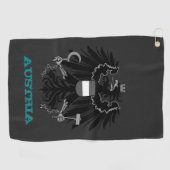 Golfing Austria & Austrian Wappen / Flagge Golfhandtuch (Horizontal)