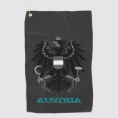 Golfing Austria & Austrian Wappen / Flagge Golfhandtuch (Vorderseite)