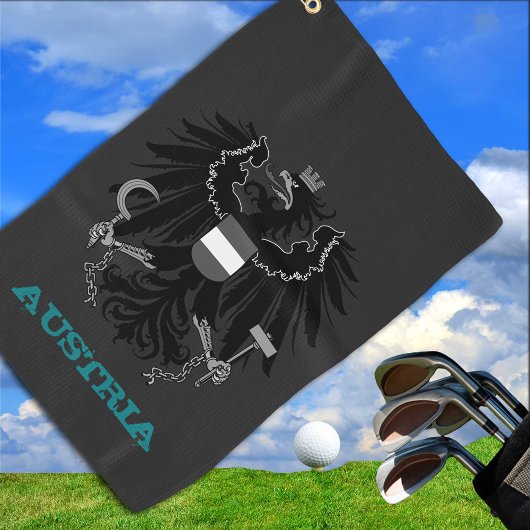 Golfing Austria & Austrian Wappen / Flagge Golfhandtuch