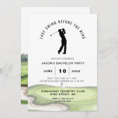 Golfing Bachelor Party Einladung (Vorne/Hinten)