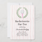 Golfing Bachelorette Par-T-Shirt Einladung (Vorderseite)