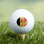 Golfing Belgium & Monogram, belgische Flagge /gold Golfball (Insitu T-Shirt)