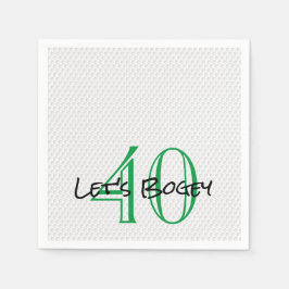 Golfing Birthday 40 LET'S BOGEY Funny Golf Ball Serviette