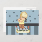 Golfing Boy Postcard Postkarte (Vorne/Hinten)
