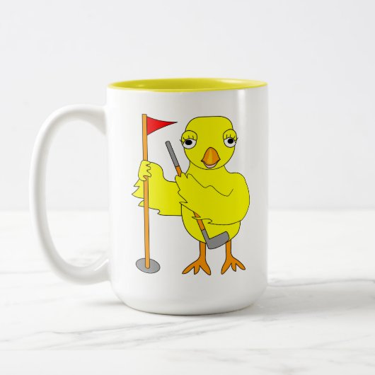 Golfing Chick Zweifarbige Tasse (Links)
