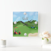 Golfing Clock Quadratische Wanduhr (Zuhause)
