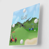 Golfing Clock Quadratische Wanduhr (Winkel)
